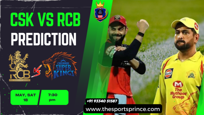 68th match of IPL 2024, CSK vs RCB Today match Prediction