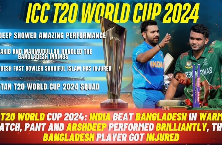 ndia vs Bangladesh T20 World Cup 2024 warm-up match action.