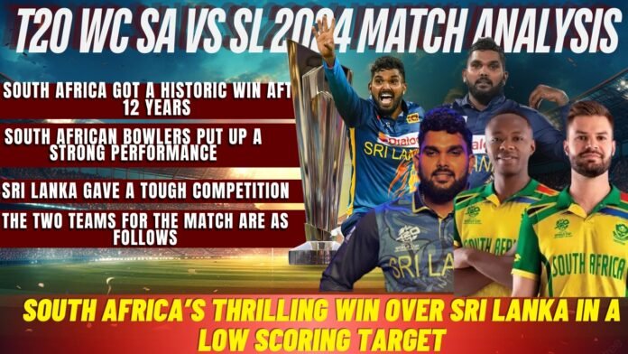 South Africa vs Sri Lanka T20 World Cup 2024